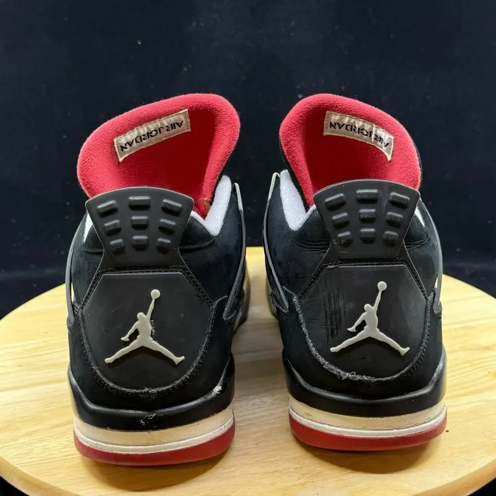 Air Jordan 4 Retro Bred 2012 308497 089 Black/Cement Grey/Fire Red Size 11.5